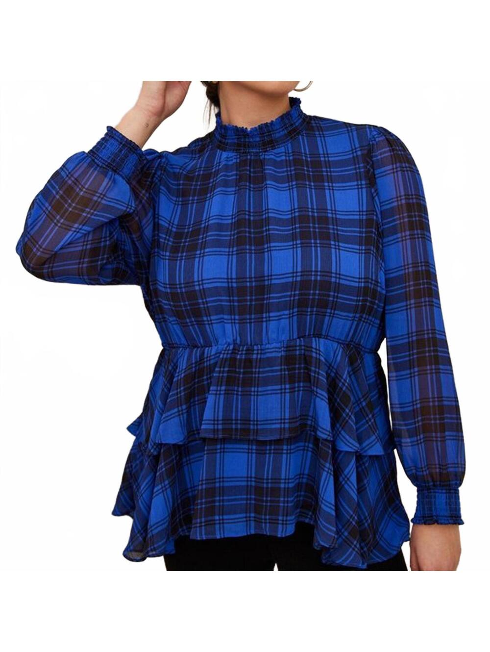 Torrid 00 Blue Plaid Blouse